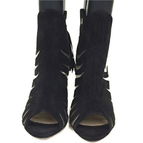 Black Paul Andrew 'Hanaa 90' Suede Cutout Booties - 36 - Picture 4 of 10